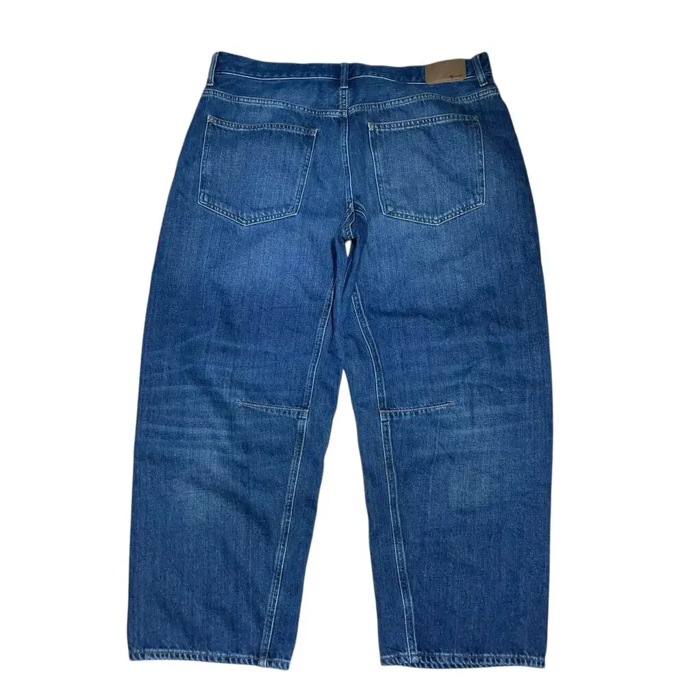 Madewell Medium Wash High-Rise Cropped Wide-Leg Jeans - Picture 4 of 11